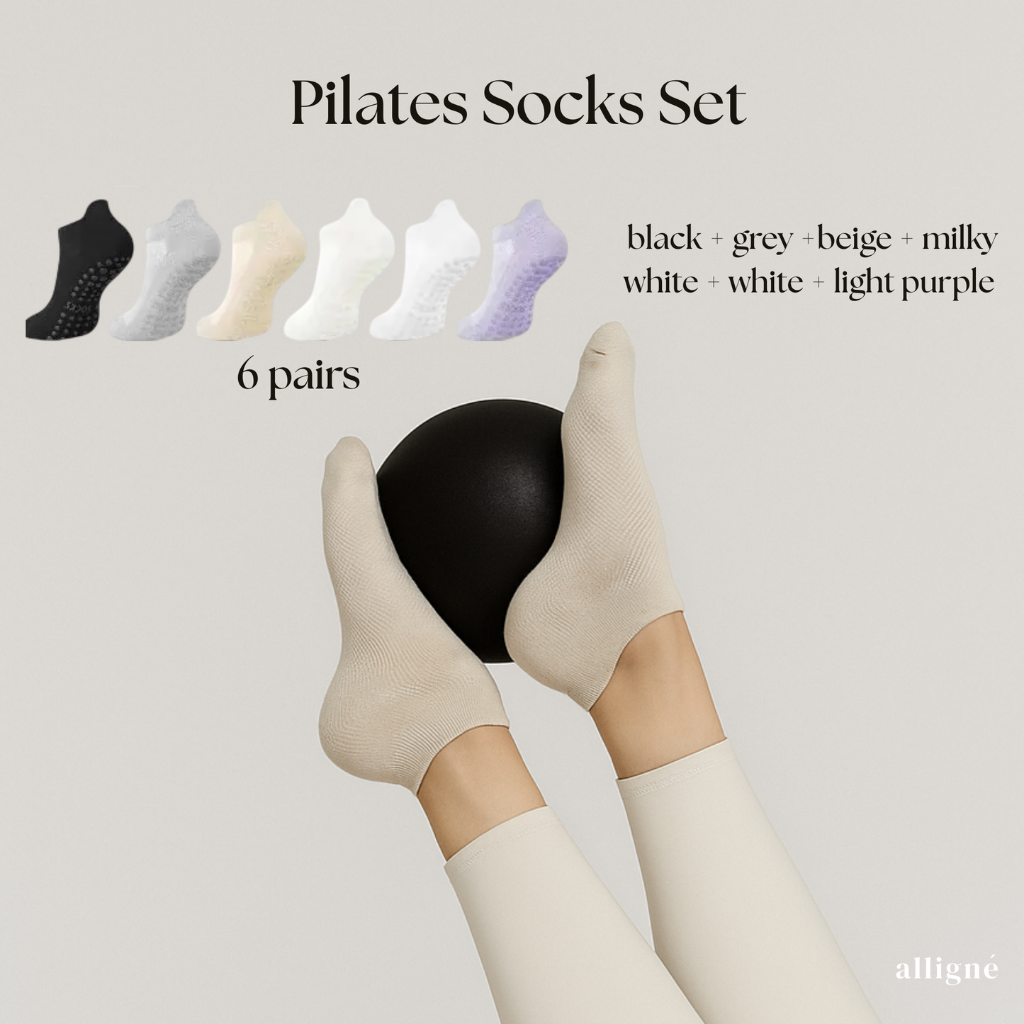 Non-Slip Grip Socks for Pilates