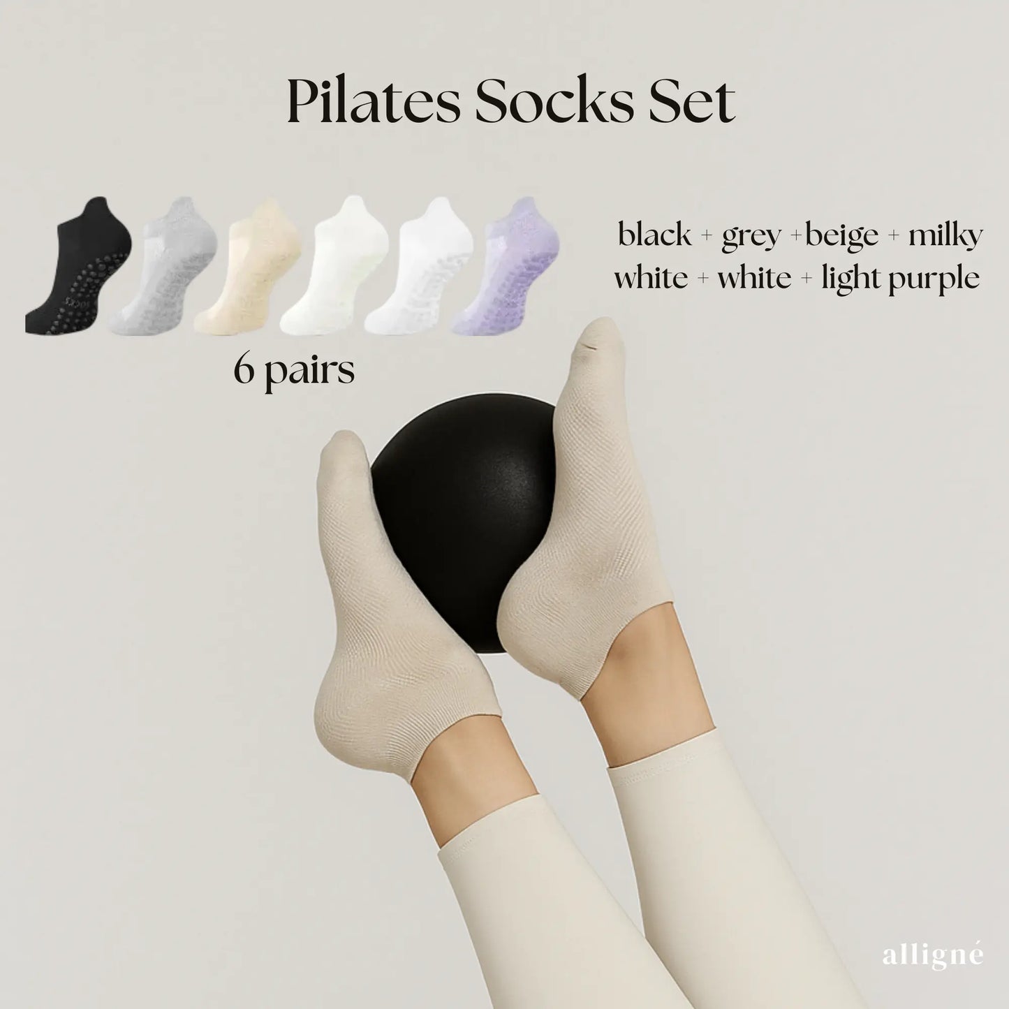 Non-Slip Grip Socks for Pilates